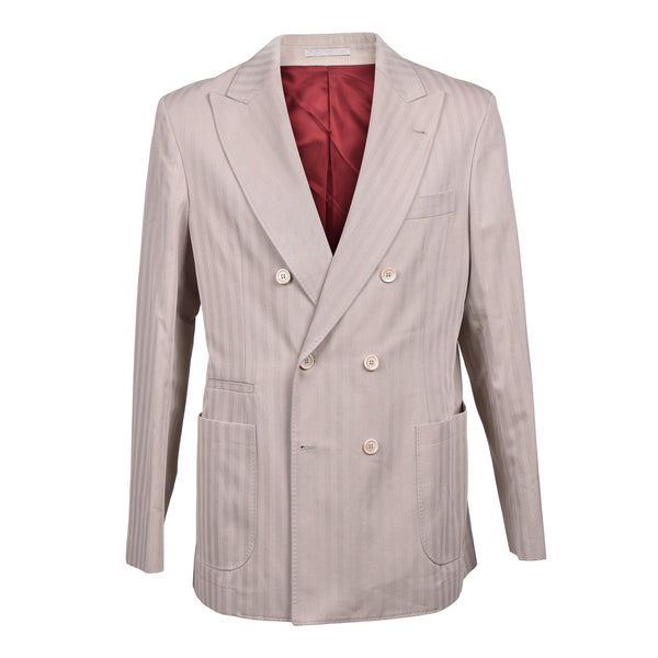 Brunello Cucinelli Mens Light Taupe Double Breasted Suit Brown