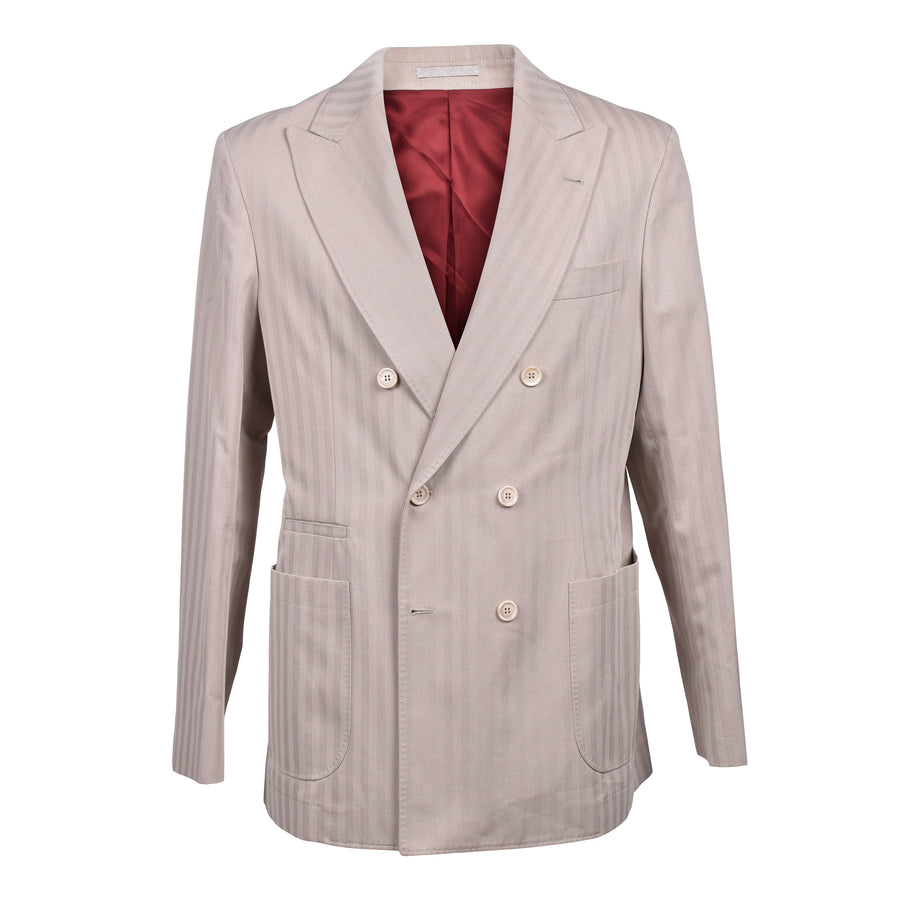 Brunello Cucinelli Mens Light Taupe Double Breasted Suit Brown