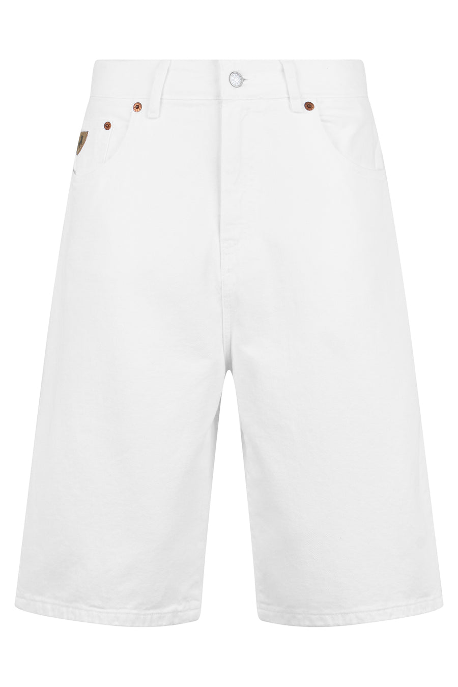 Denim Shorts White Cotton