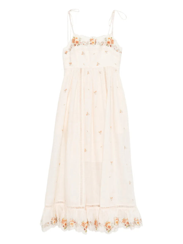 Zimmermann Linen 100% midi dress in cream