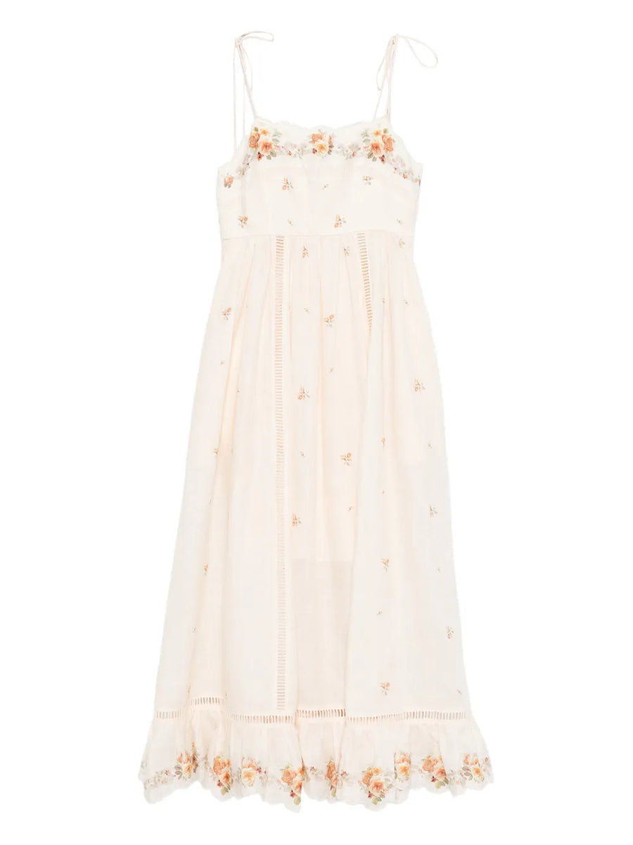 Zimmermann Linen 100% midi dress in cream