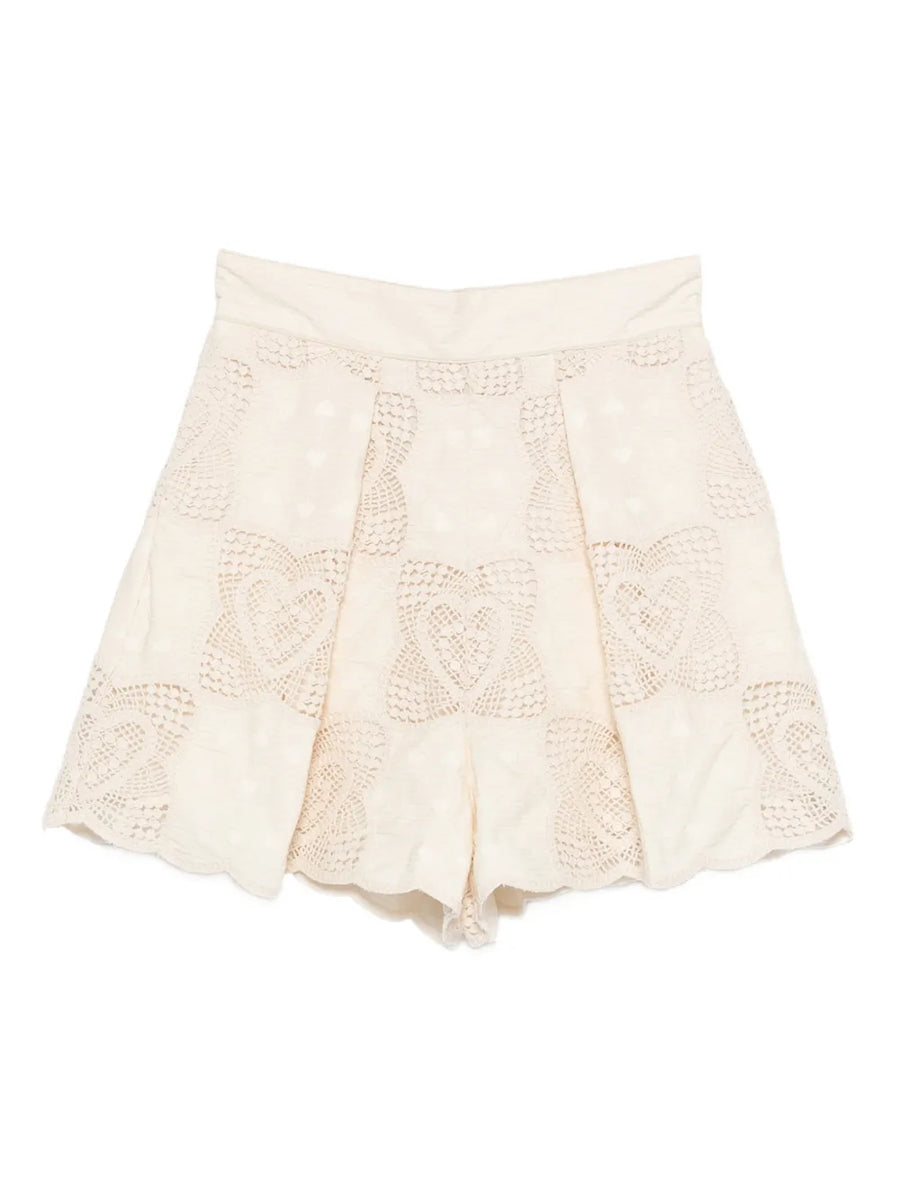 Zimmermann Outer: Cotton 95% shorts in cream