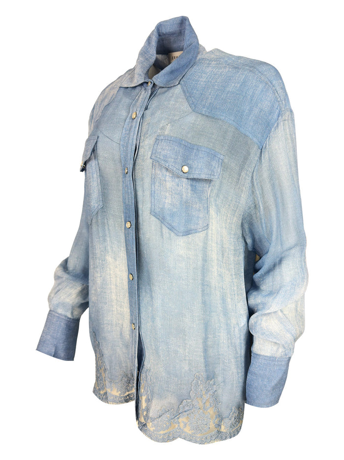 ERMANNO FIRENZE Shirts Light Blue 100vi