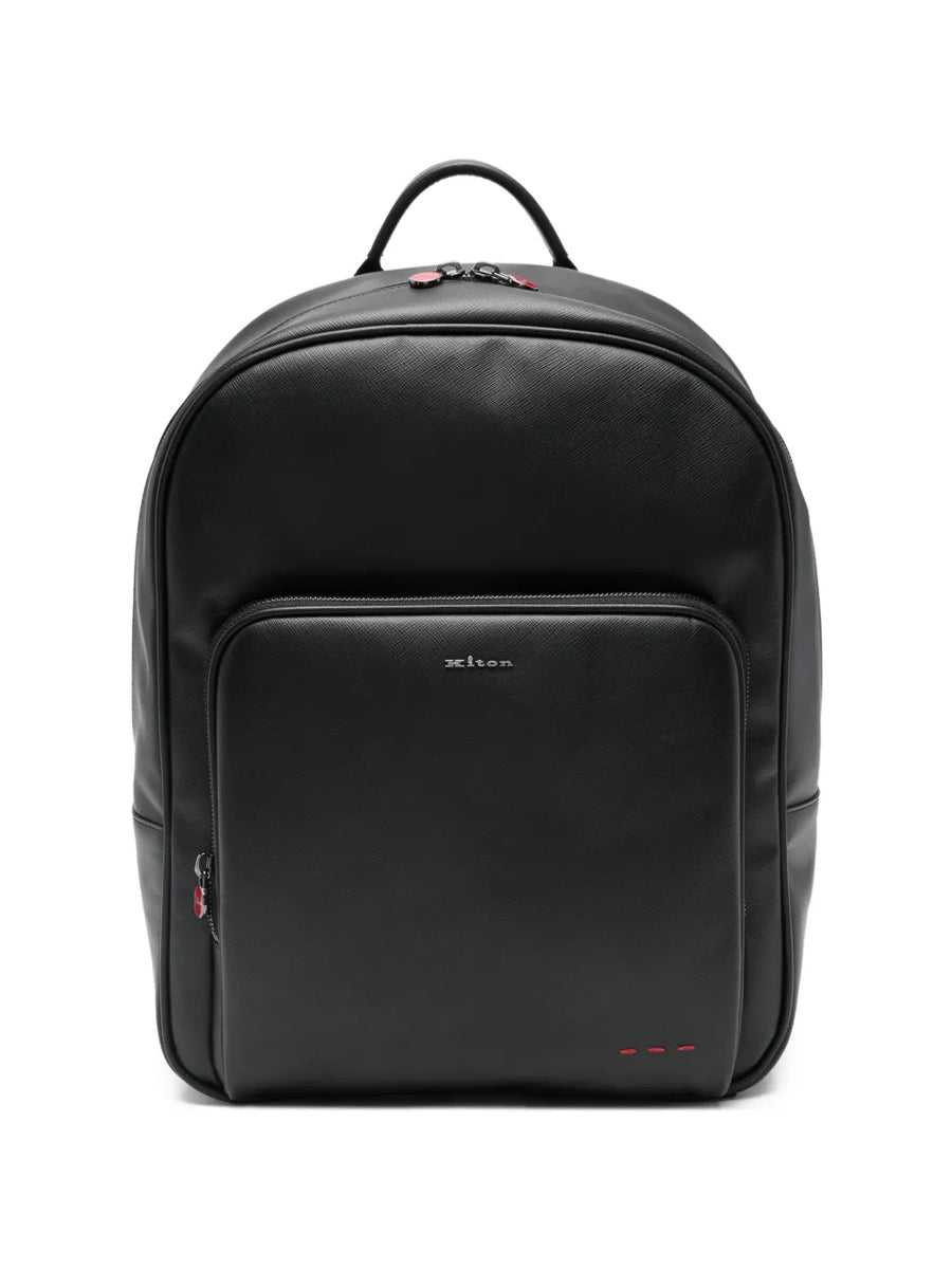 Kiton Calf Leather backpack in black