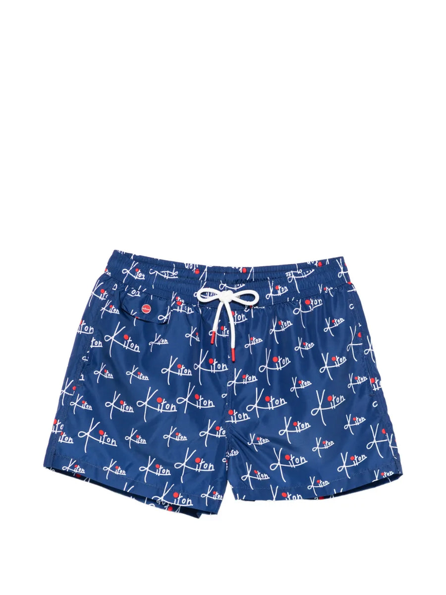 Kiton Polyester 100% swim shorts in navy