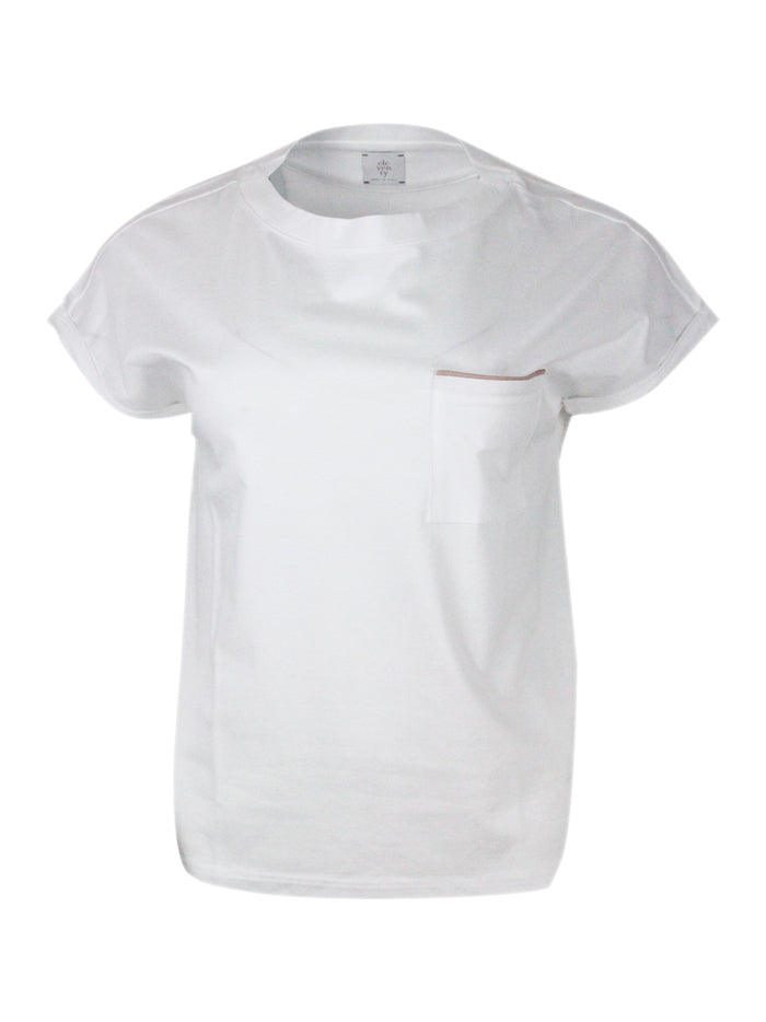 Eleventy T-shirts and Polos Bianco - Beige 70ly 30co