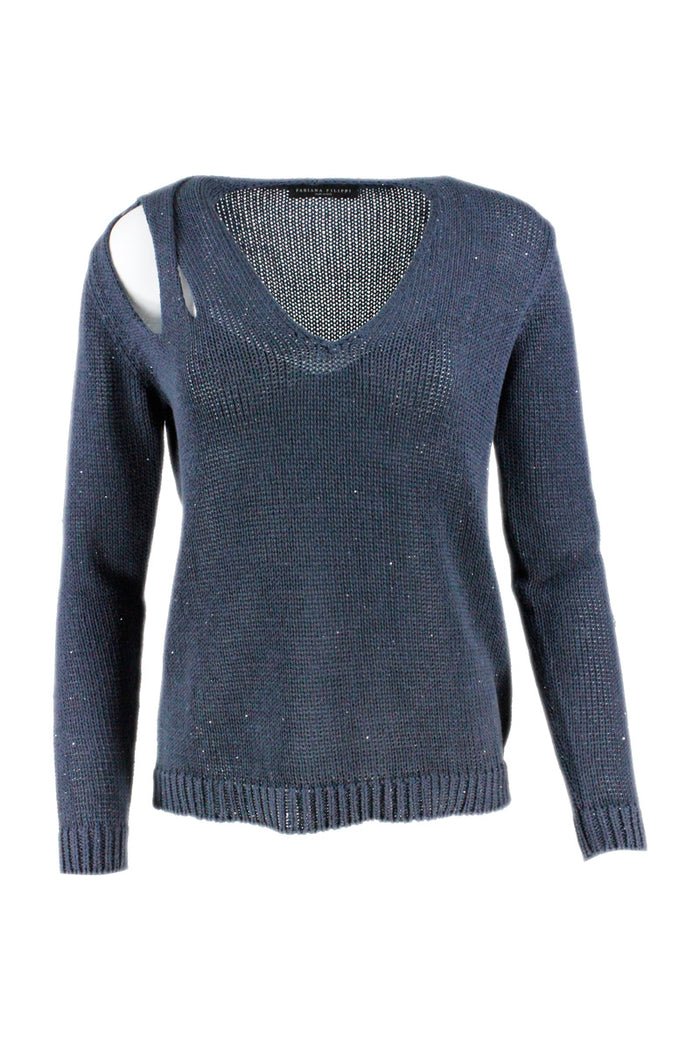 Fabiana Filippi Sweaters Blue 61co 38li 1pl