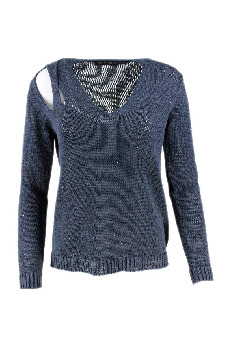 Fabiana Filippi Sweaters Blue 61co 38li 1pl