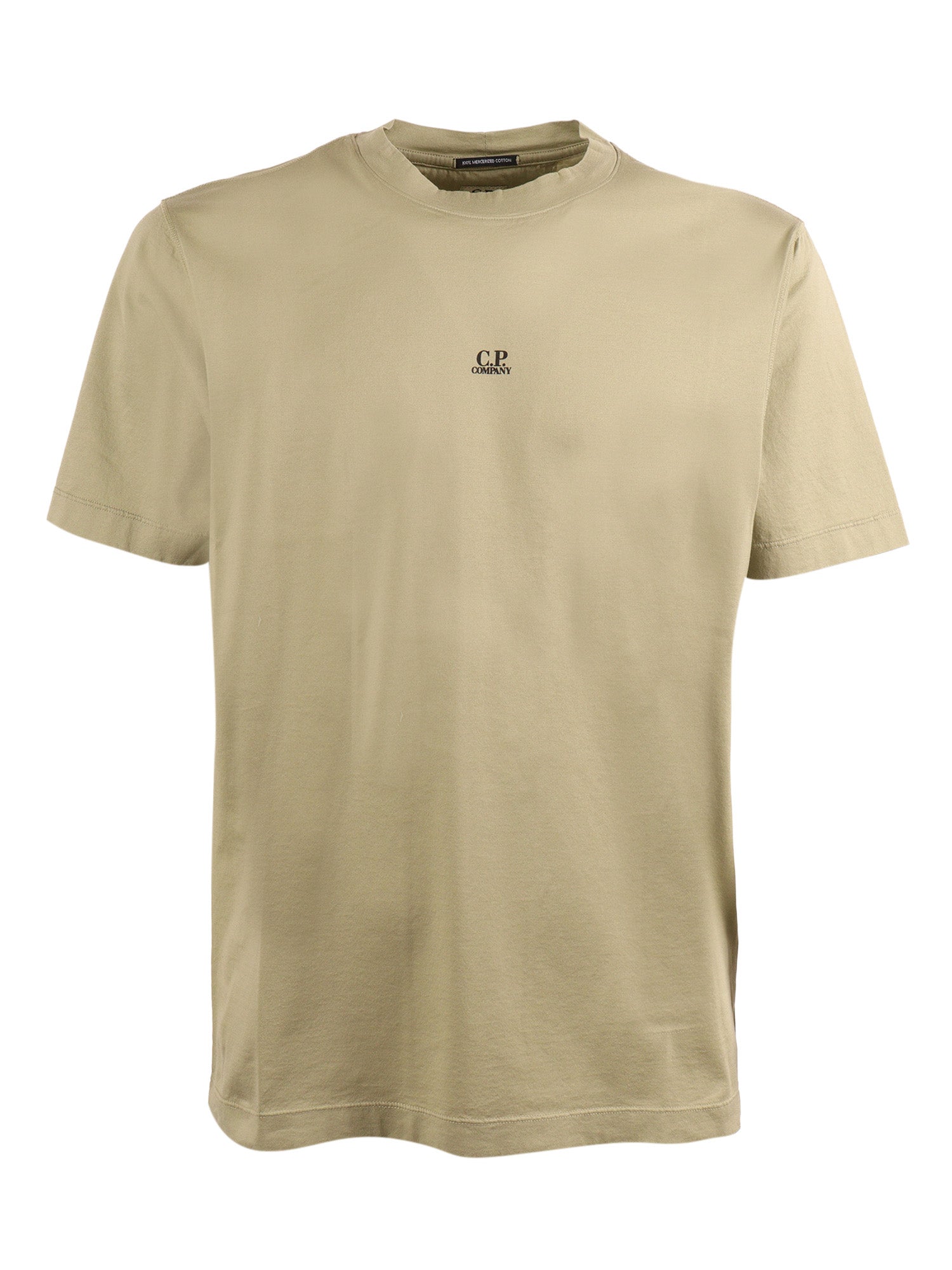 T-Shirts - Short Sleeve Beige Cotton T-shirt