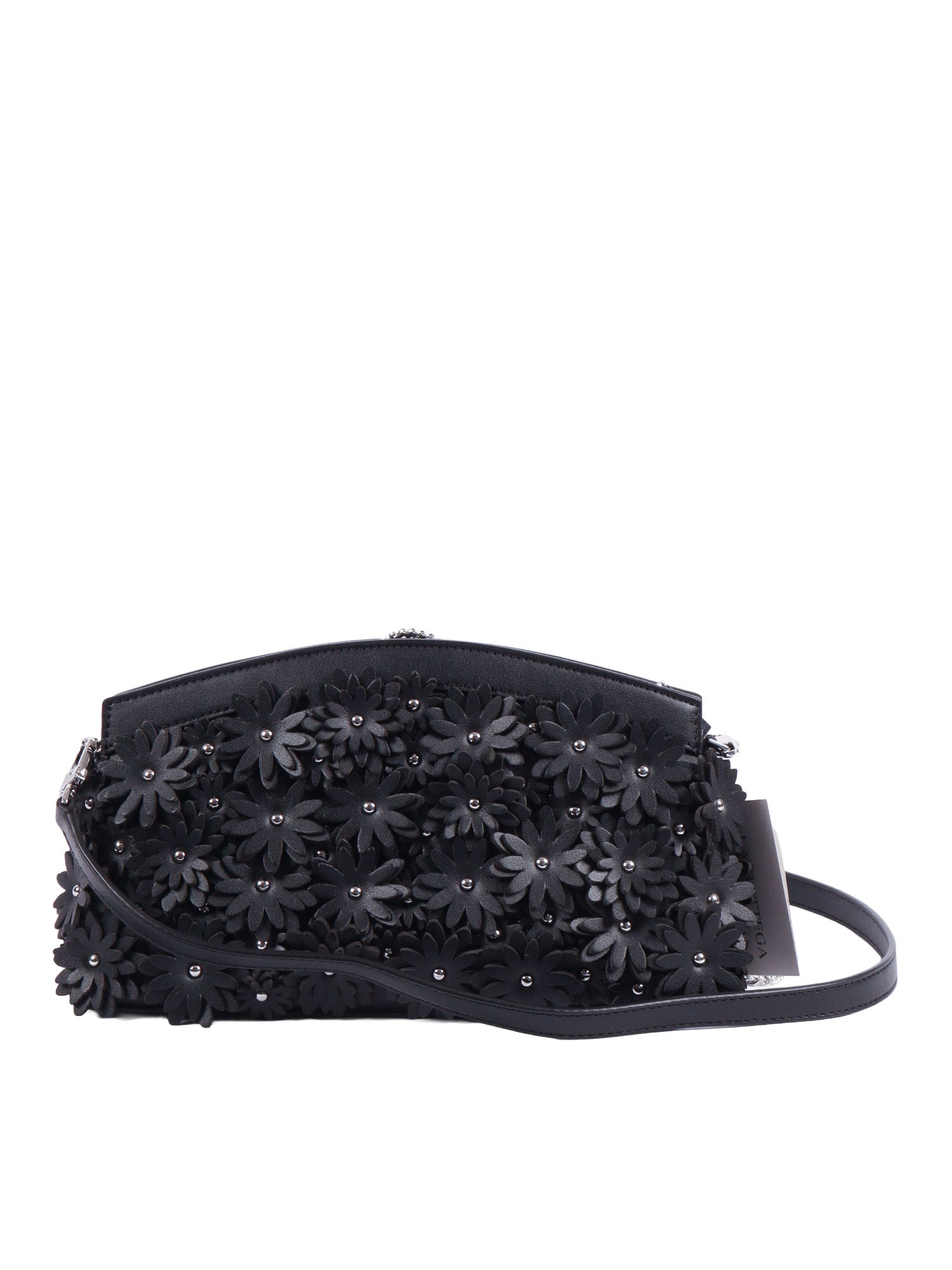 Sm Dome Chn Clutch Xbody Black Polyurethane 35 % Polyester Handbag