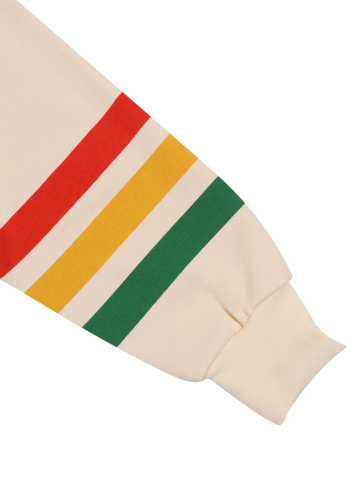 Bear Stripe Sweatshirt Beige Organic Cotton