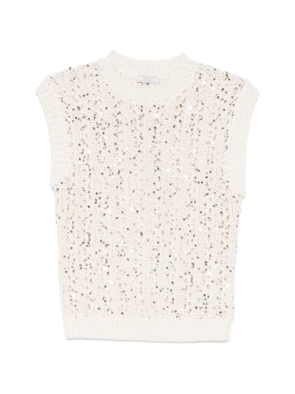 Peserico Cotton 100% tank top in off-white