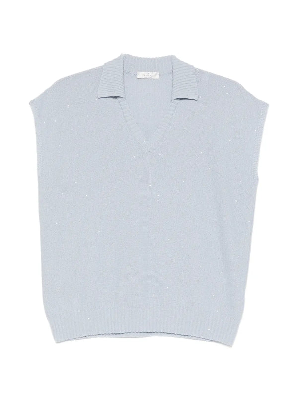 Panicale Cotton 98% tank top in blue