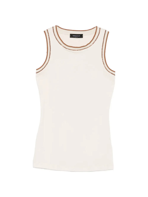 Fabiana Filippi Cotton 94% tank top in cream