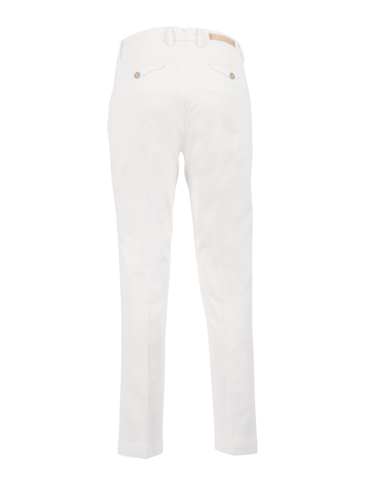 TROUSERS White Cotton Lyocell Elastane Pant