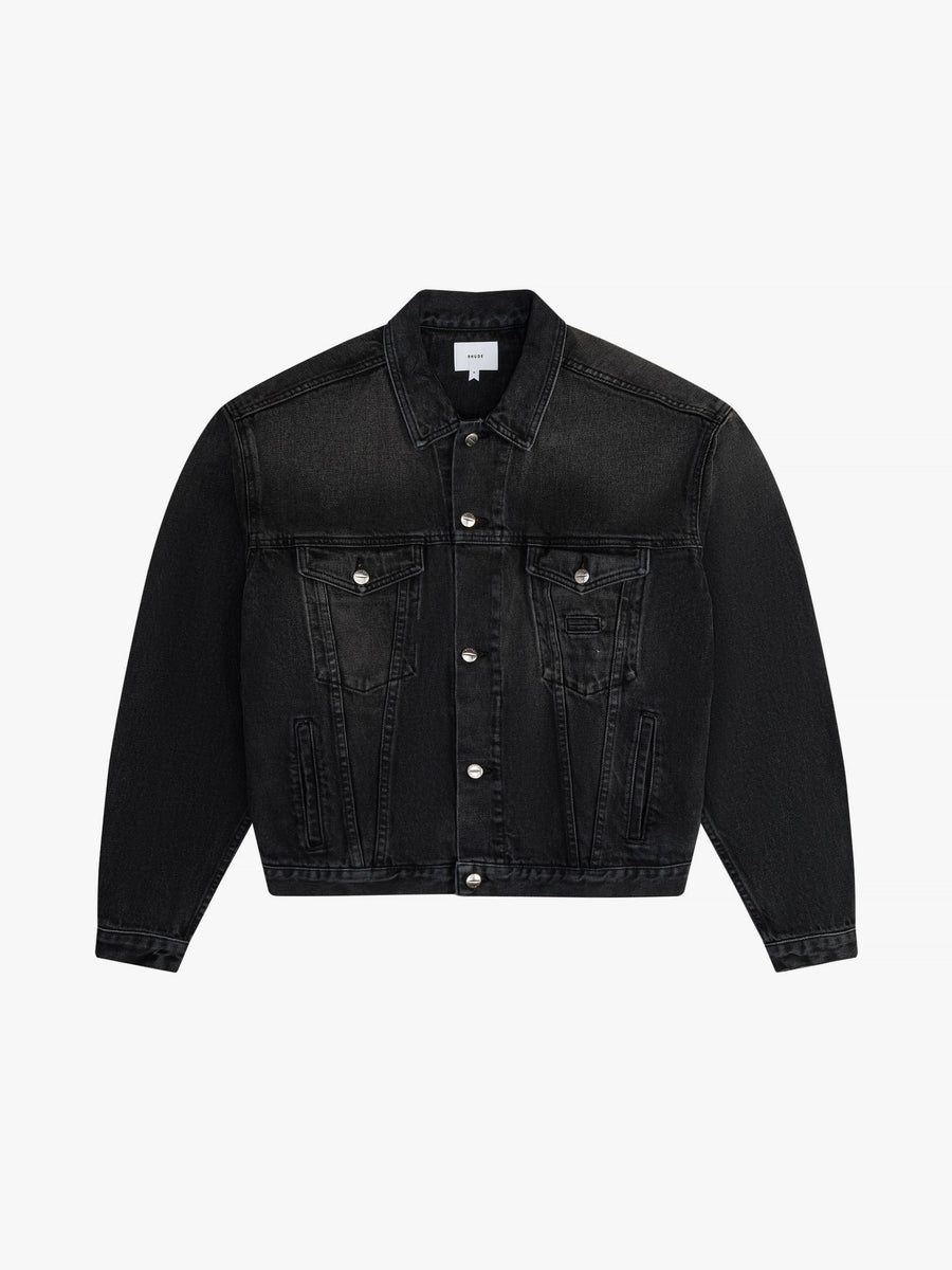 Rhude Womens Black Oversized Denim Trucker Jacket Clothing
