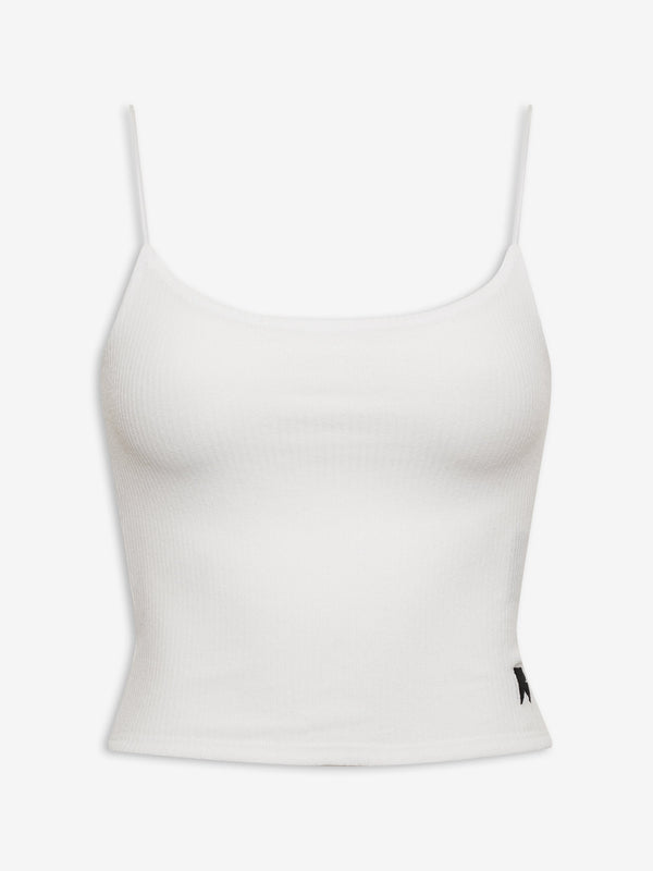 Rhude Womens White Sheer Rib Knit Tank Top