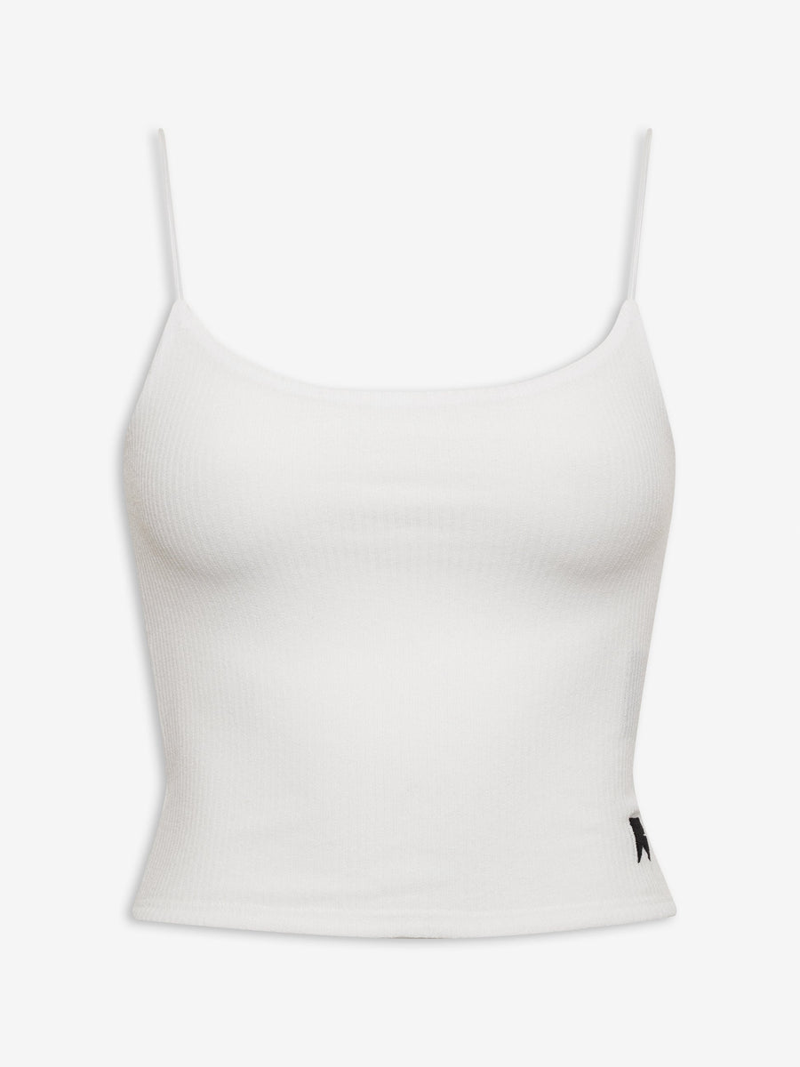 Rhude Womens White Sheer Rib Knit Tank Top