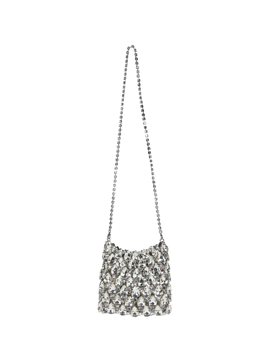 Self-Portrait Metal crossbody bag in silver
