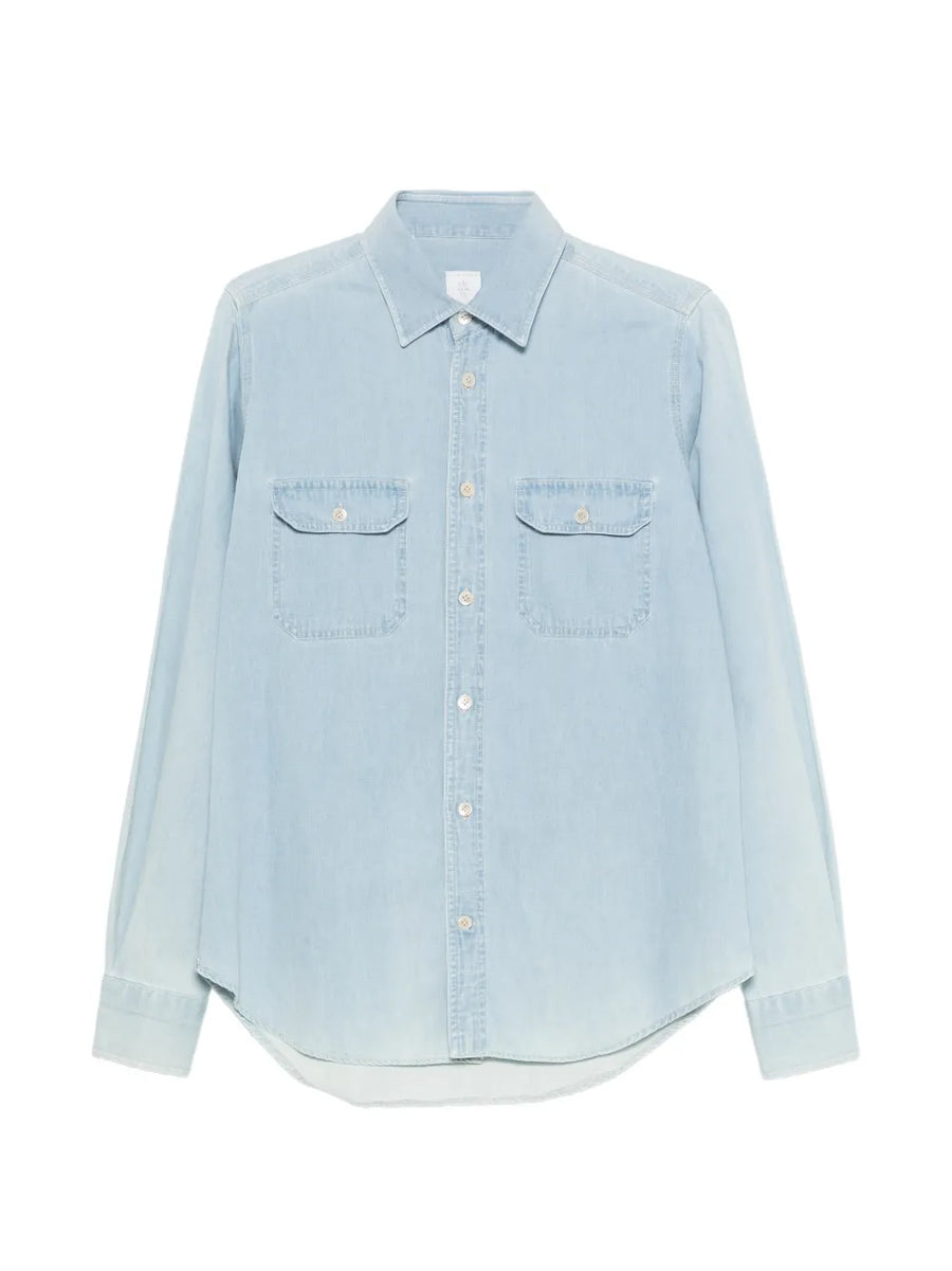 Eleventy Cotton shirt in light blue