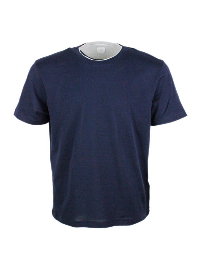 Eleventy T-shirts and Polos Blu - Grigio Chiaro 100co