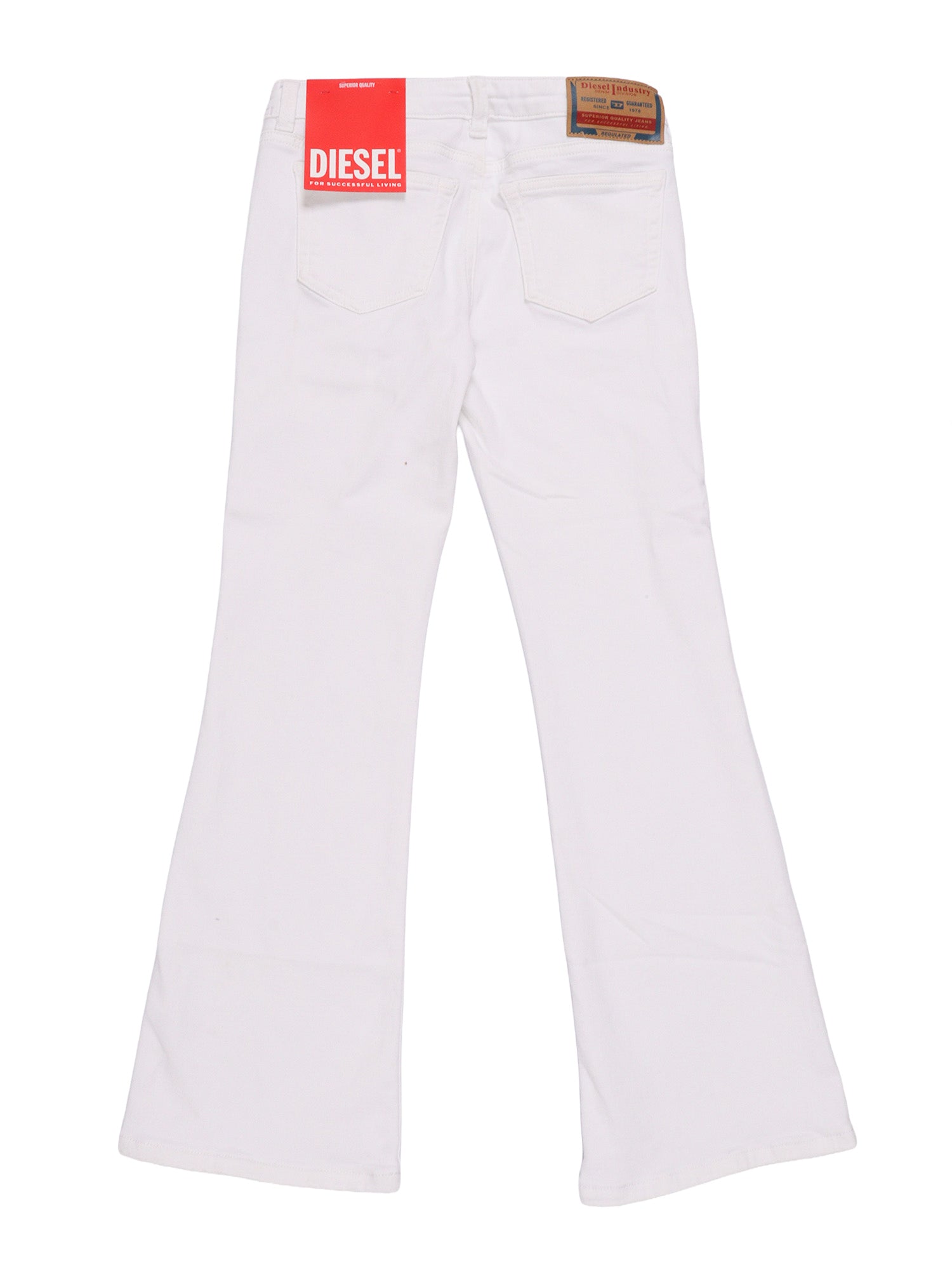 5 pockets White Cotton Elastane Jean