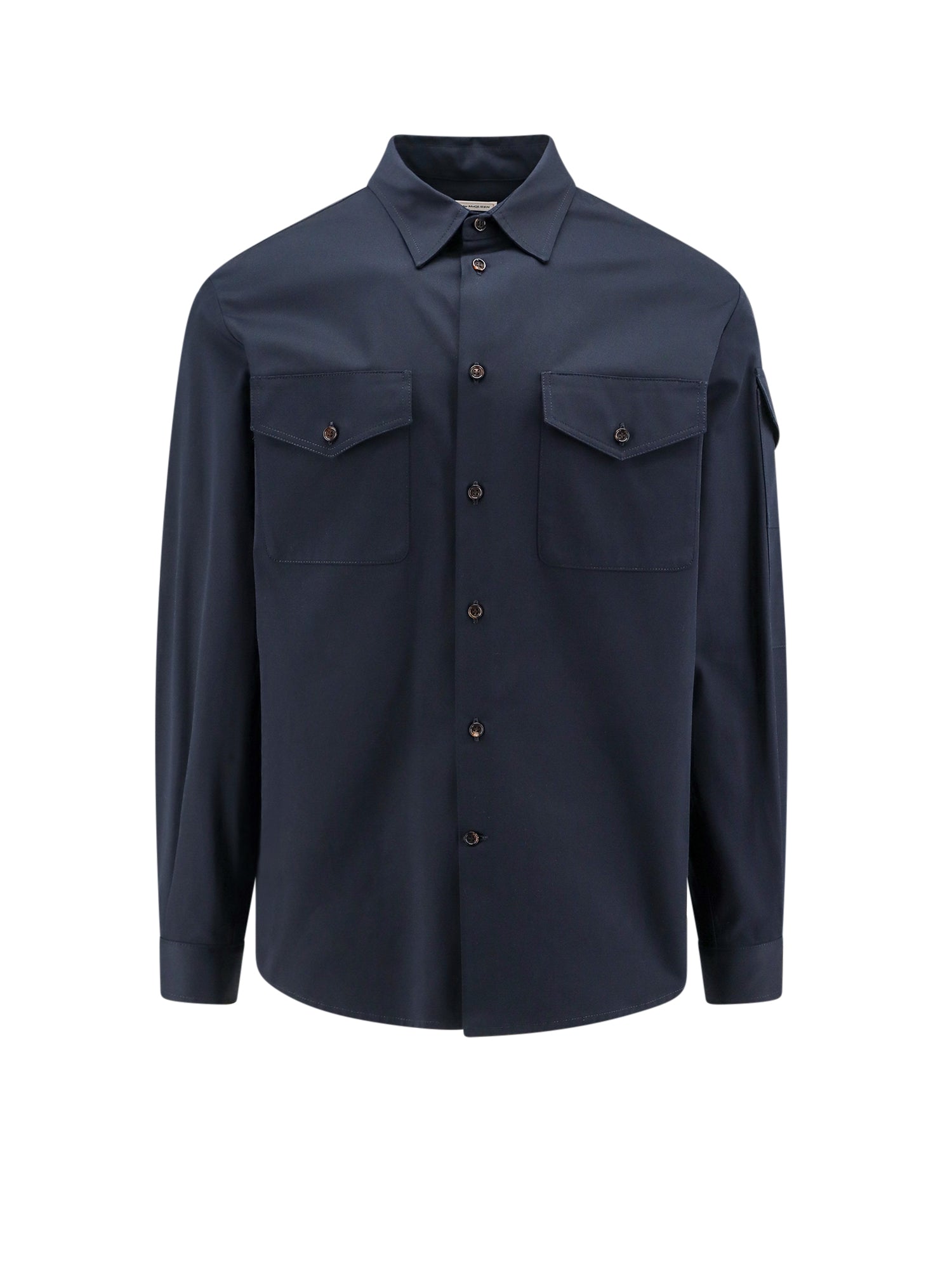 Alexander Mcqueen Shirts Blue Cotone