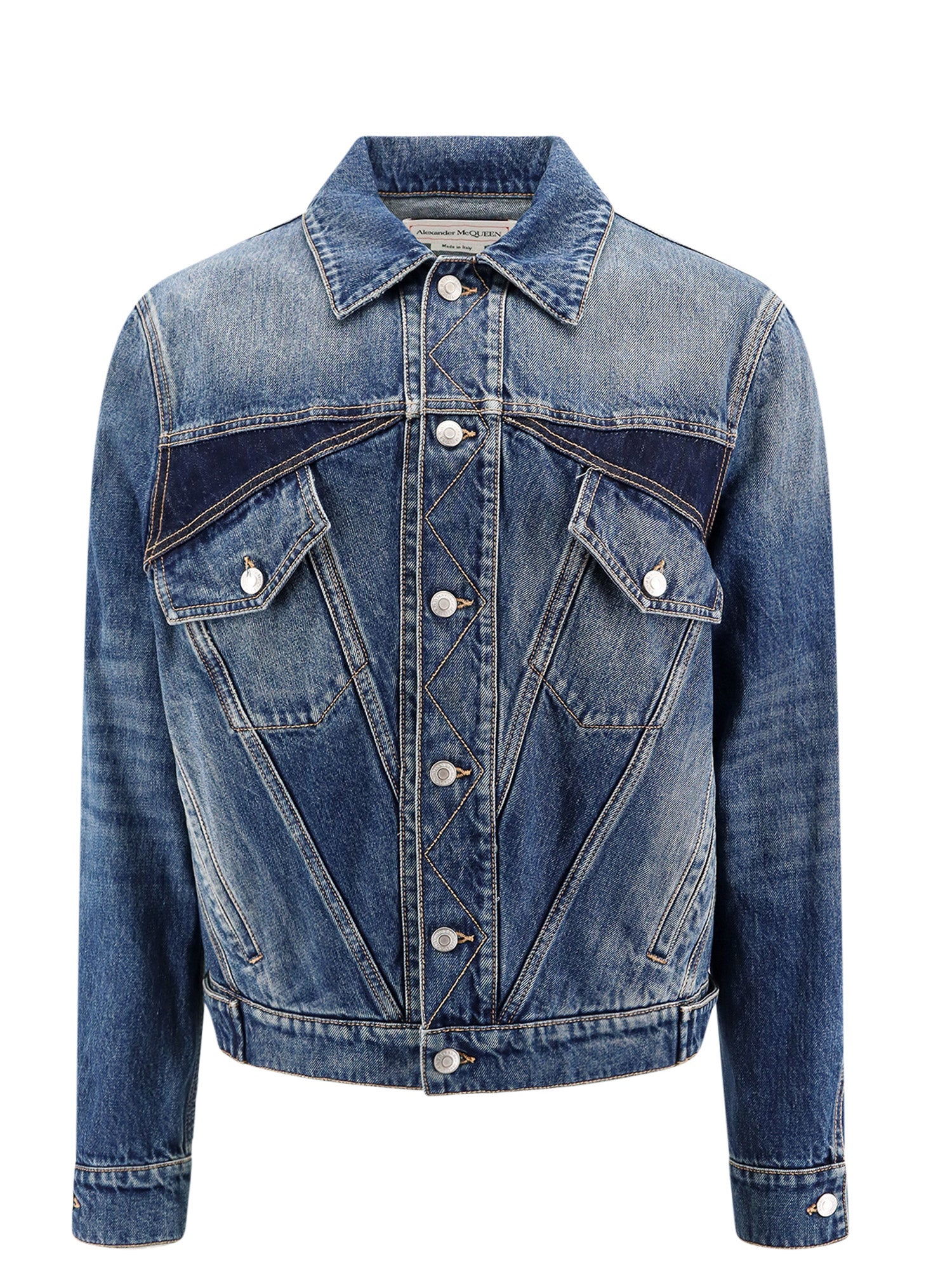 Alexander Mcqueen Jackets Blue Cotone