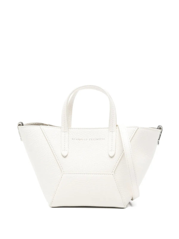 Brunello Cucinelli Calf Leather 100% tote bag in white