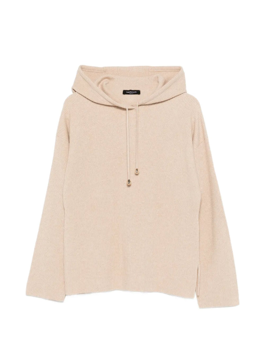 Fabiana Filippi Virgin Wool 75% hoodie in cream