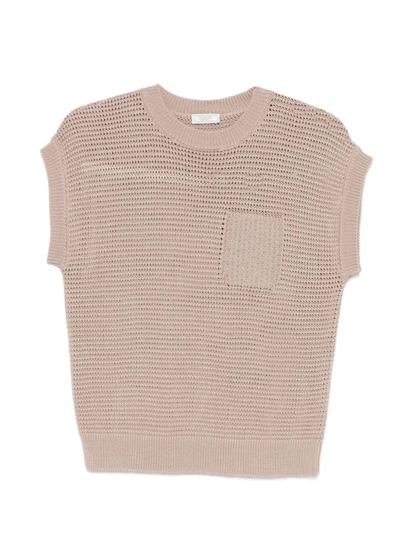 Peserico Cotton 100% tank top in beige