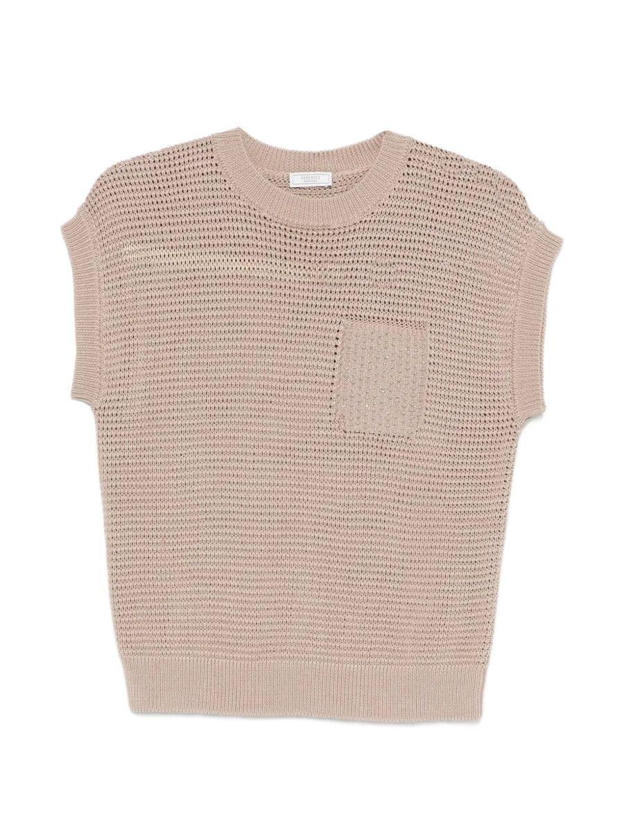 Peserico Cotton 100% tank top in beige