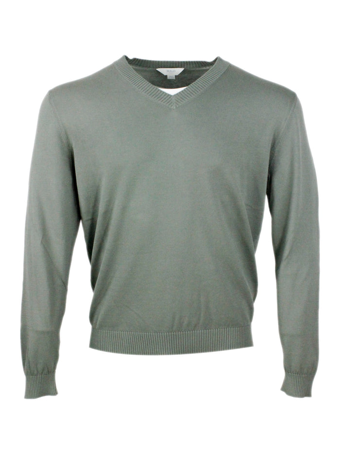 Malo Sweaters Verde Salvia 100co