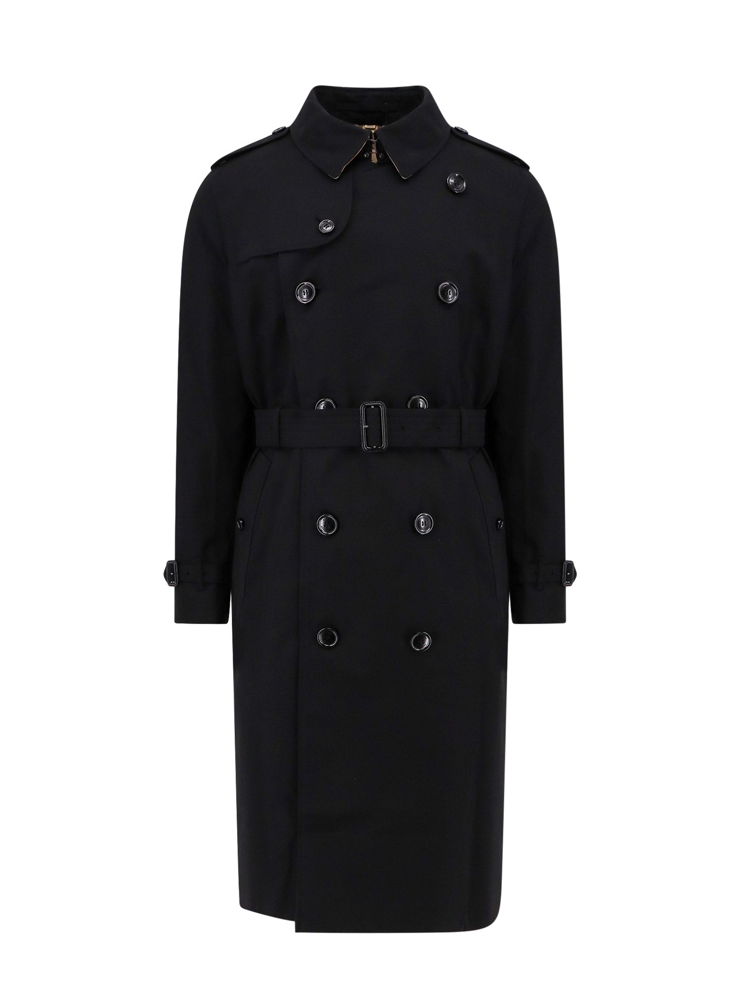 Burberry Coats Black Cotone