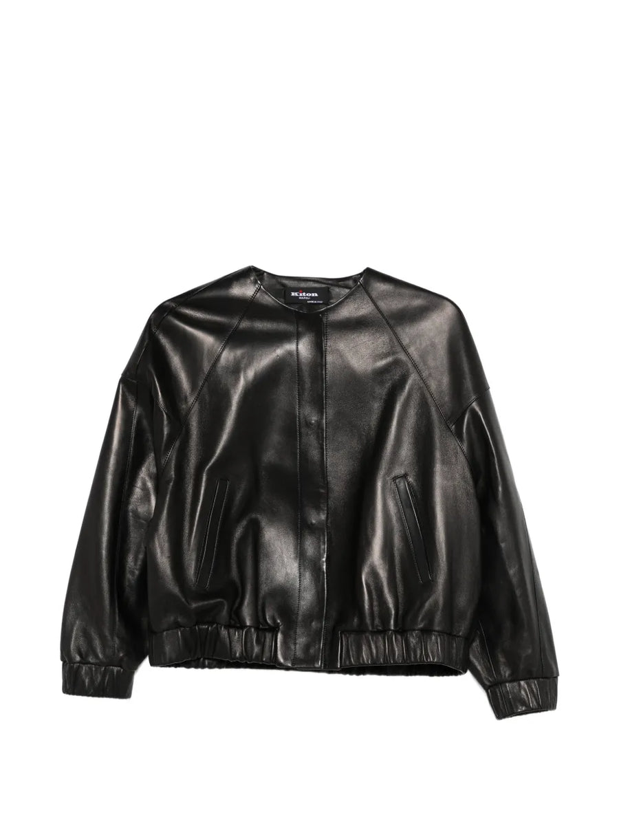 Kiton Outer: Lambskin 100%; Lining: Silk 100% jacket in black