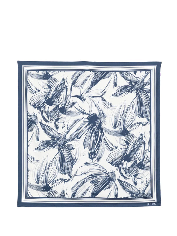 Kiton Silk 100% scarf in white