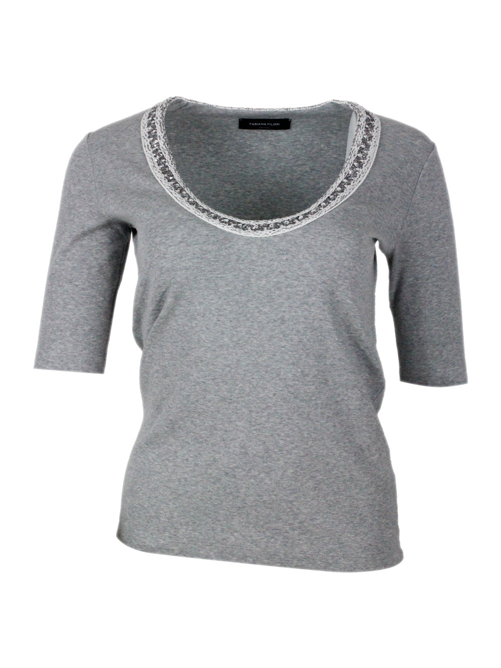 Fabiana Filippi T-Shirts And Polos Grey 94co 6ea