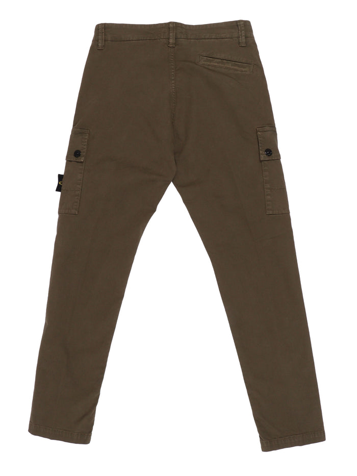 REGULAR TAPERED PANTS Green Cotton Elastane