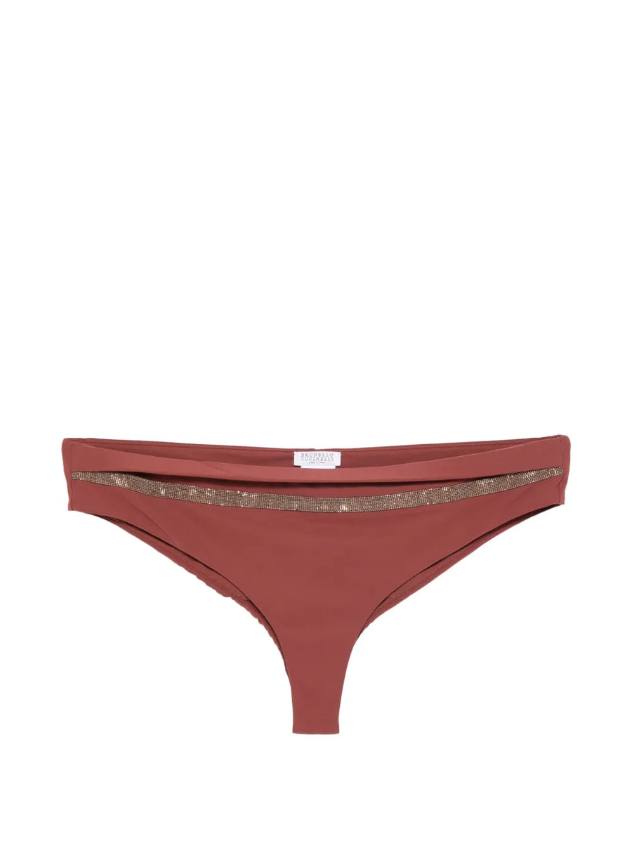 Brunello Cucinelli Polyamide 75% bikini bottoms in rust