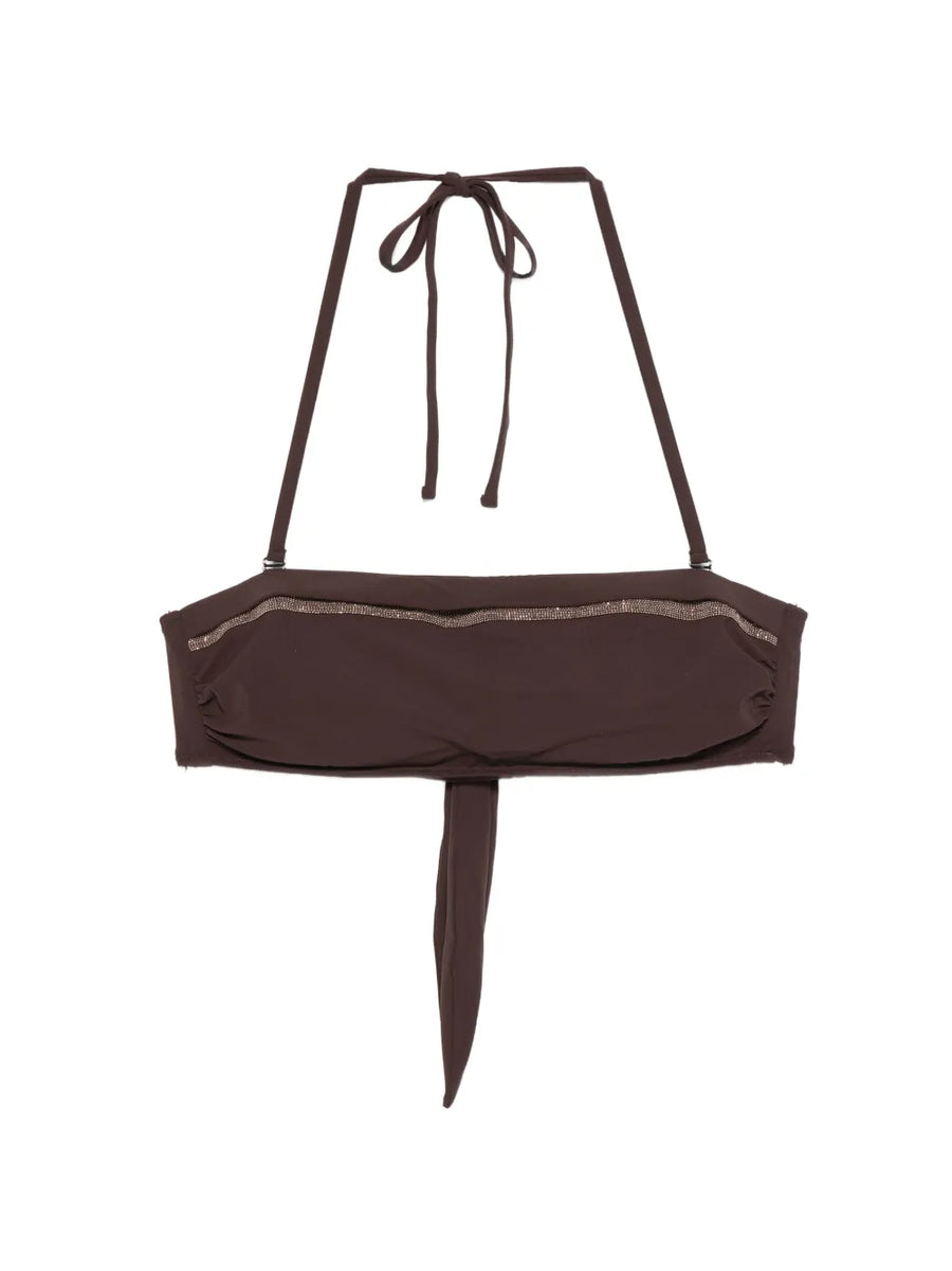 Brunello Cucinelli Polyamide 75% bikini top in brown