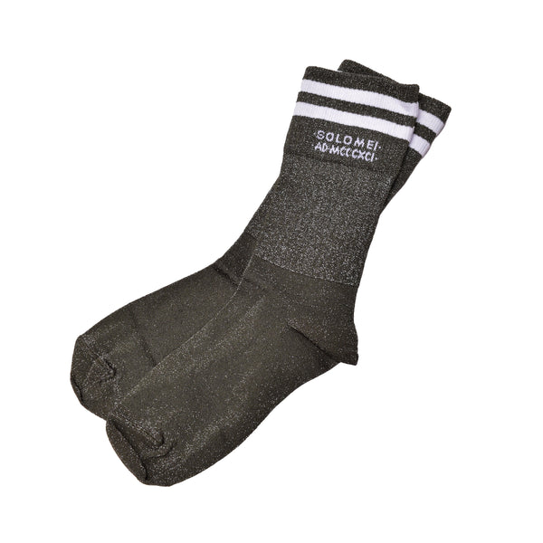 Brunello Cucinelli Womens Green White Two-Tone Ankle Socks Black Clothing