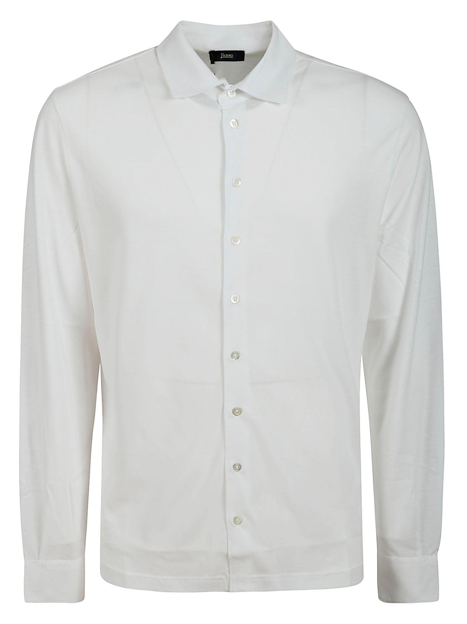 Polo Ls Voile Crepe White Cotton Shirt