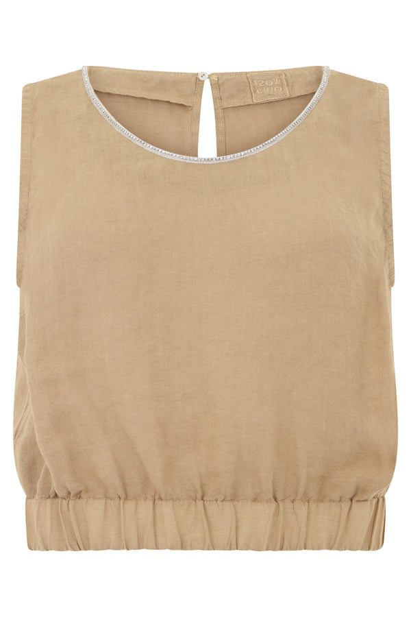 Linen Crop Top Savana Blouses