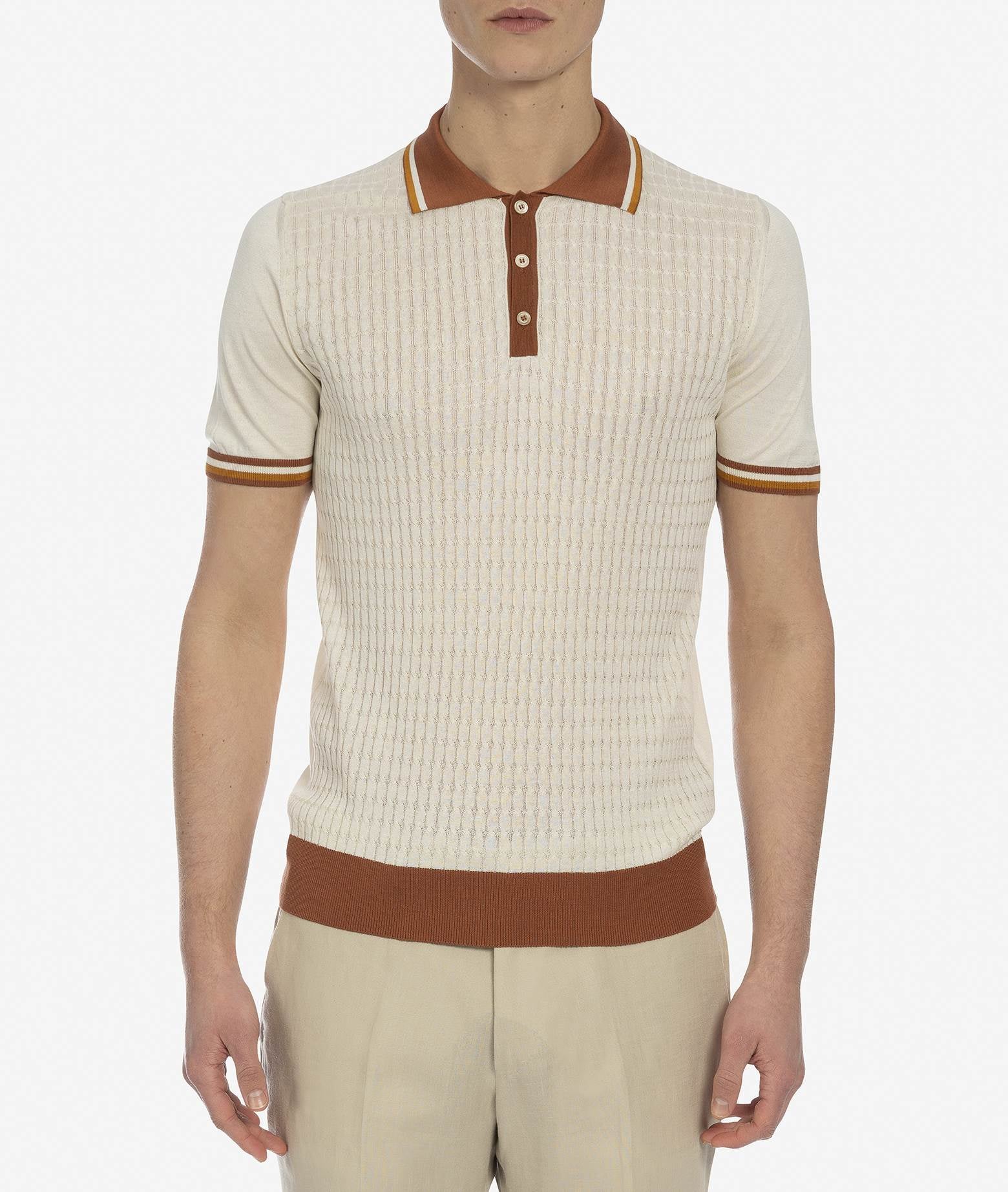 Silk Polo Positano Red Light Knitwear