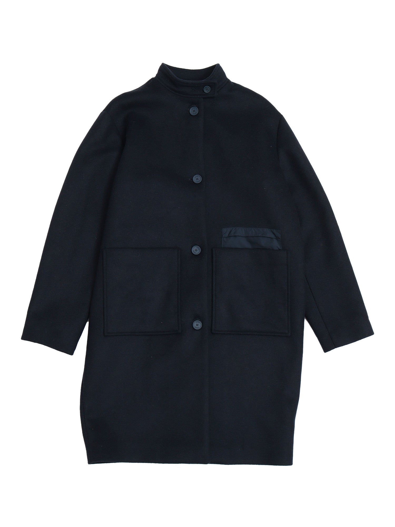 Coat Blue Wool Polyester Polyamide