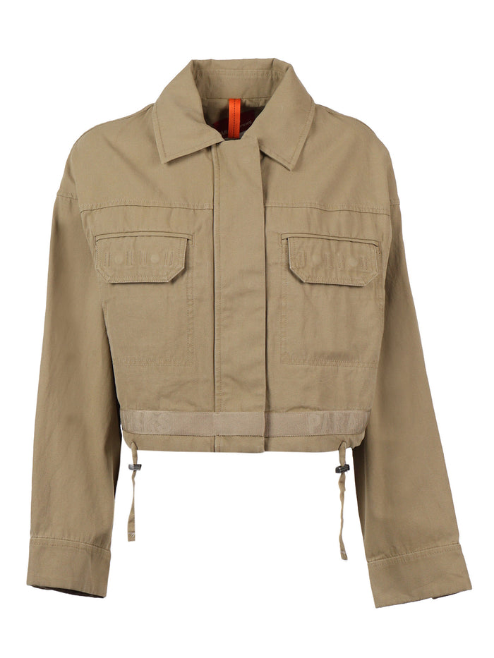 METKA - WOMAN JACKET Beige Cotton Lining Short Puffer