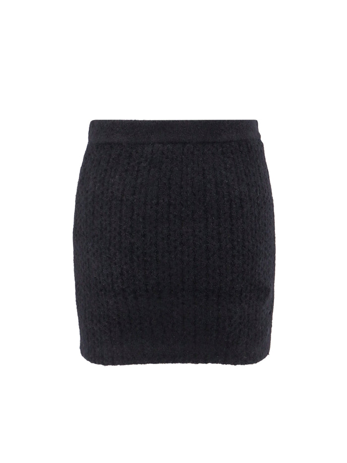 Self Portrait Skirts Black Alpaca Poliammide Elastan