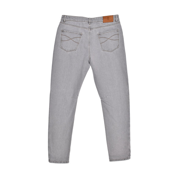 Brunello Cucinelli Mens Light Grey Denim Trousers Blue