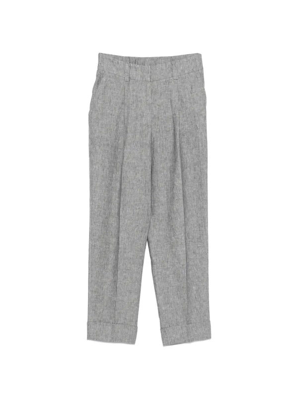 Peserico Outer: Linen/Flax 100%; Lining: Acetate 61% trousers in grey