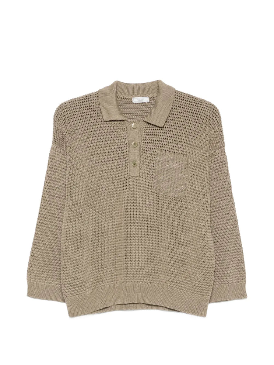 Peserico Cotton 100% polo shirt in beige